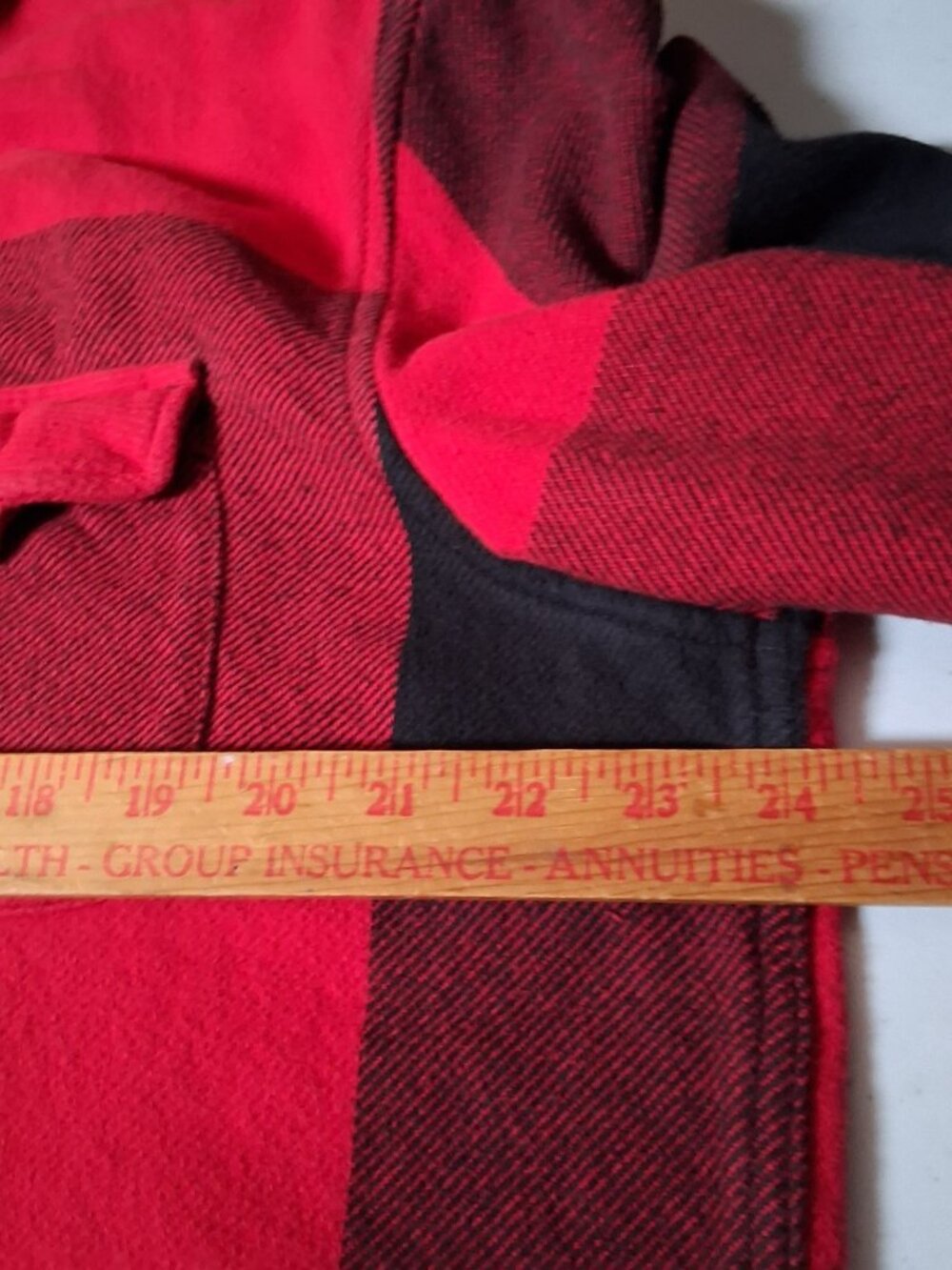 American Eagle Flannel Shirt Men XL Red Black Buffalo Plaid Heavyweight Classic - Picture 5 of 16